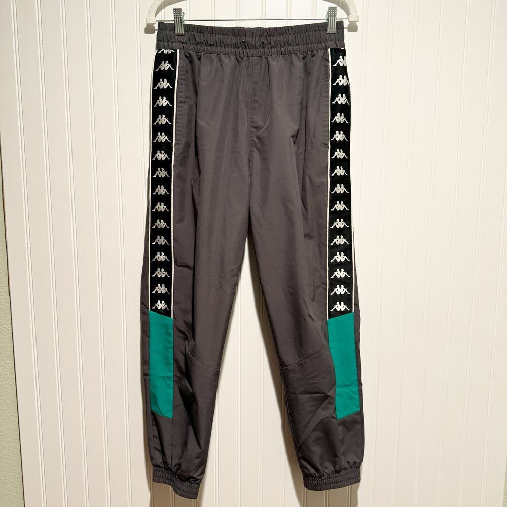 Kappa Gray Green Ripstop Joggers Size Medium